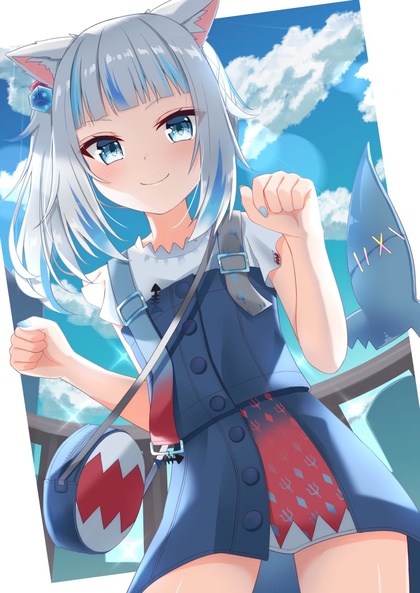 gawr gura (hololive and 1 more) drawn by divergenceok