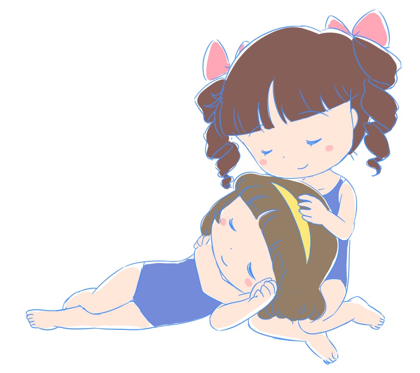 jougasaki himeko and sasayama kazuko (chibi maruko-chan) drawn by yamanokonza