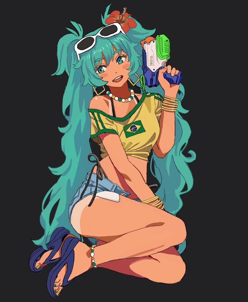 hatsune miku and brazilian miku (vocaloid and 1 more) drawn by shiren_(ourboy83)
