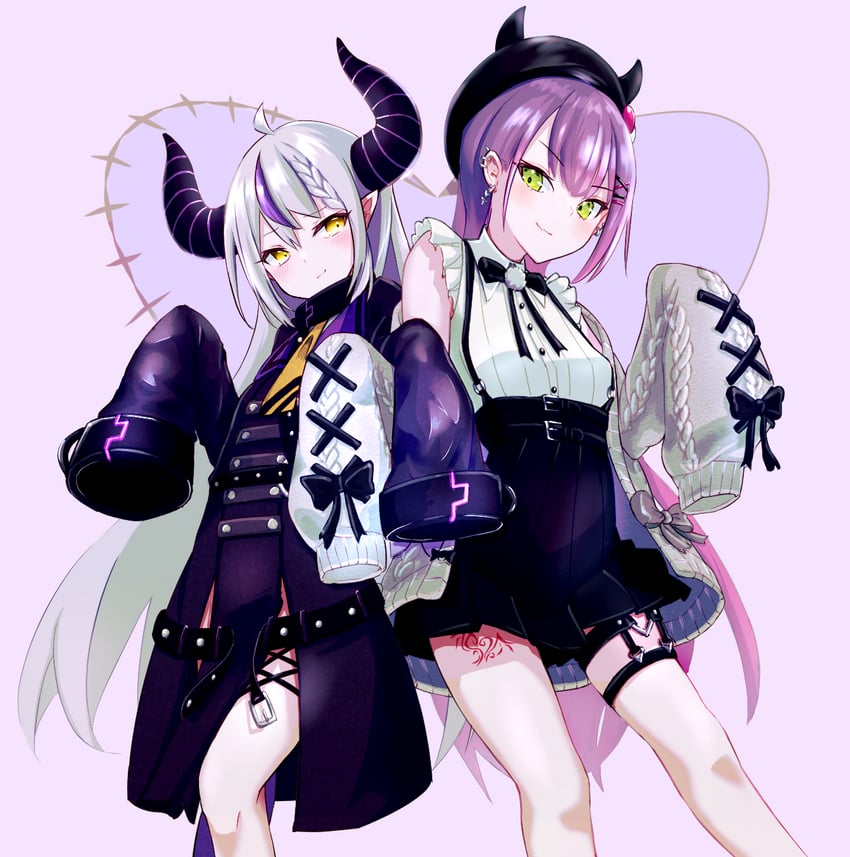 tokoyami towa and la+ darknesss (hololive) drawn by e-wing_(ewingillustrate)