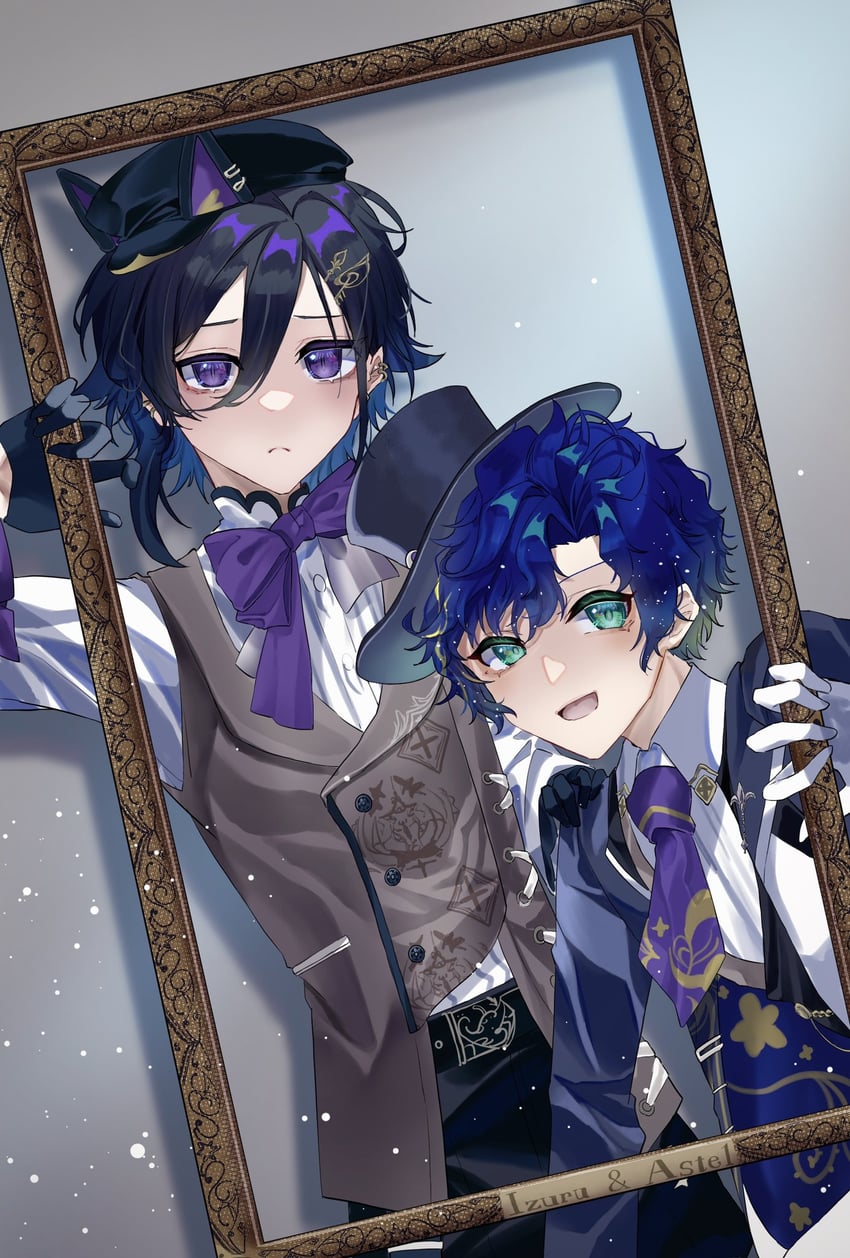 astel leda and kanade izuru (holostars) drawn by kiriya_r1an