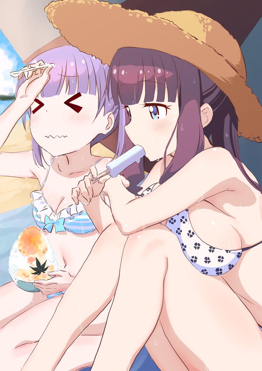 suzukaze aoba and takimoto hifumi (new game!) drawn by makicha_(sasurainopink)
