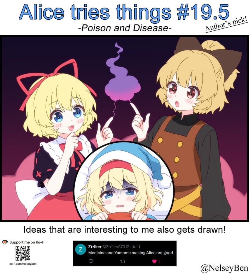 alice margatroid, kurodani yamame, and medicine melancholy (touhou) drawn by bnelsey