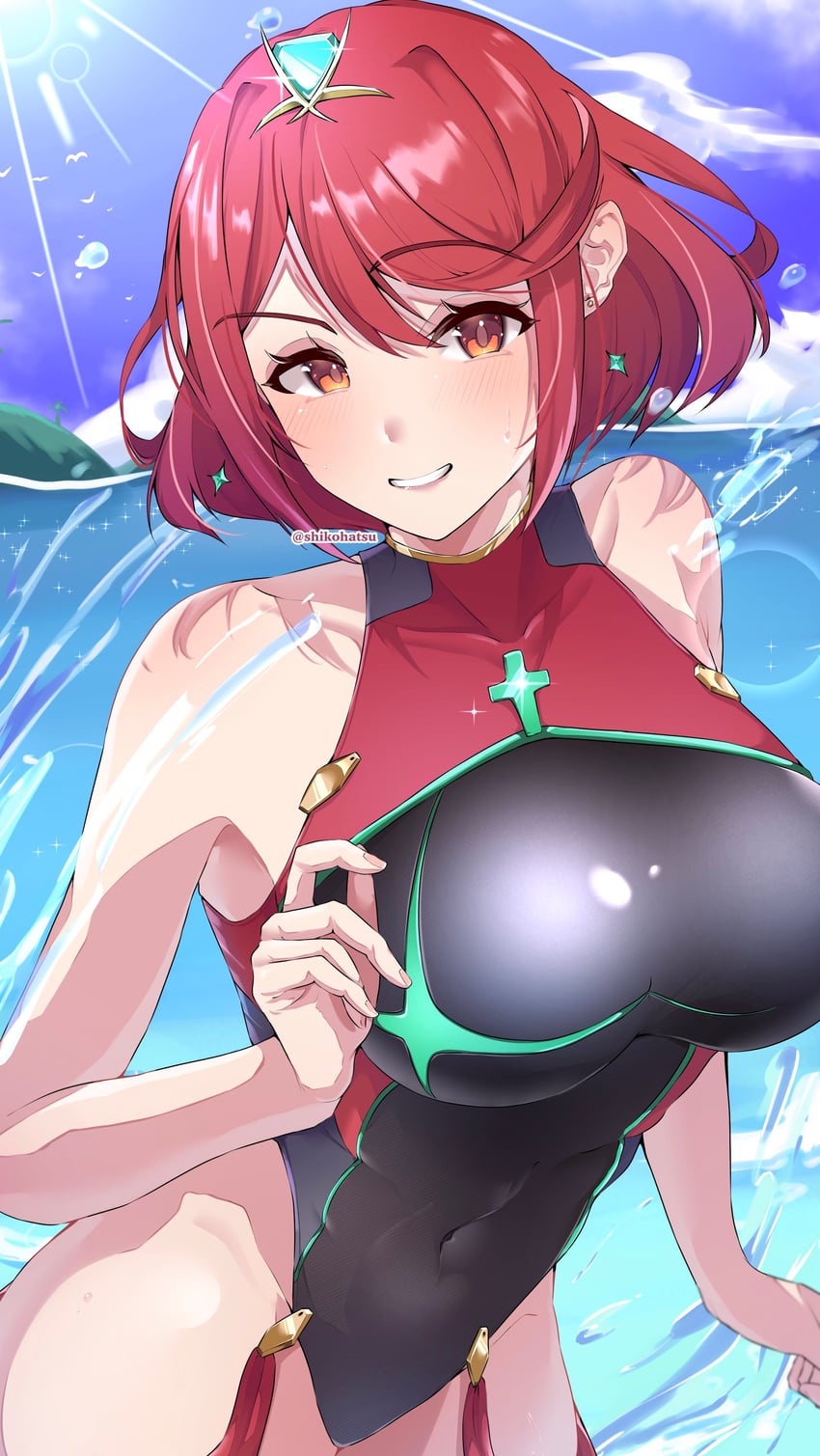 pyra (xenoblade chronicles and 1 more) drawn by shikohatsu