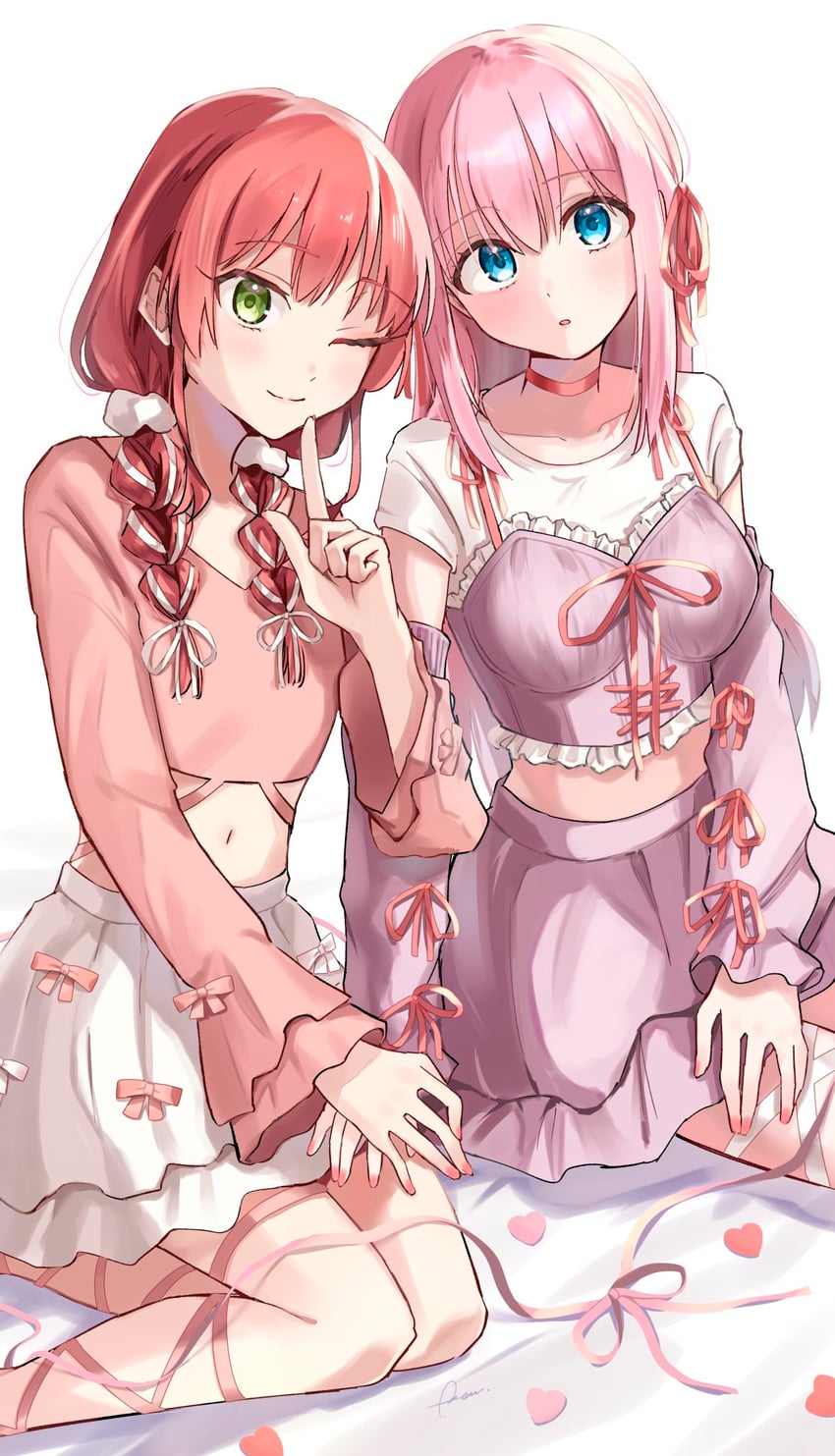 gotoh hitori and kita ikuyo (bocchi the rock!) drawn by hiyoko_biimu