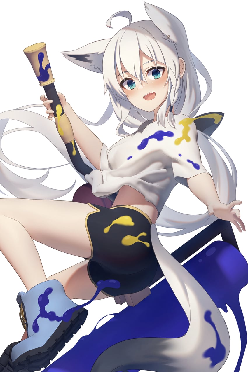 shirakami fubuki (hololive and 1 more) drawn by shirai_yu