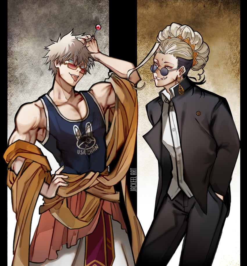 gojou satoru, nakamura yuuichi, and buddha (jujutsu kaisen and 1 more) drawn by jackeelart