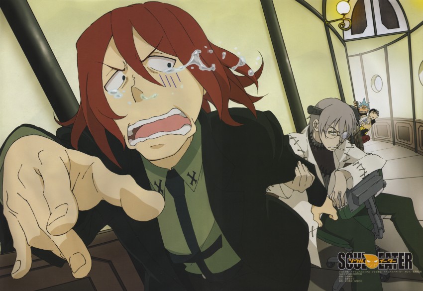 soul evans, death the kid, black star, franken stein, and spirit albarn (soul eater) drawn by odajima_hitomi