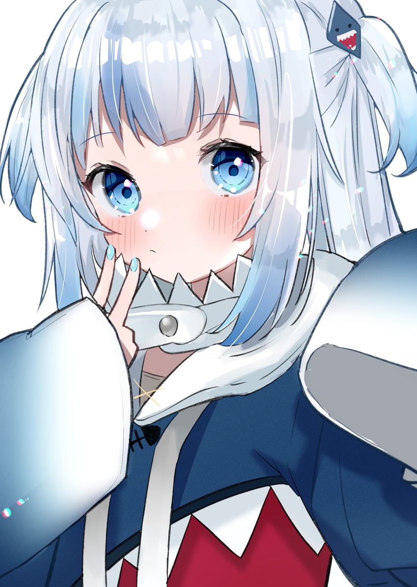 gawr gura (hololive and 1 more) drawn by kat_yandere