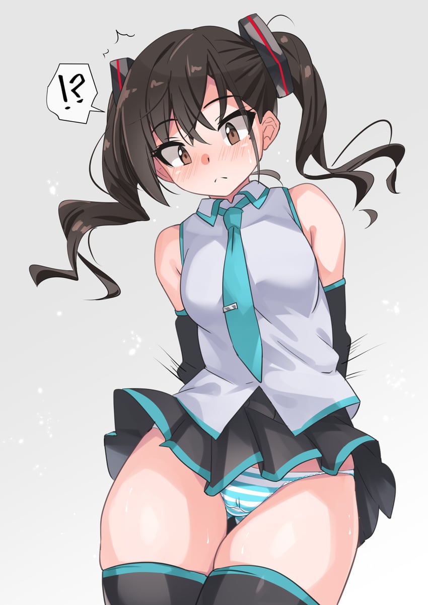 hatsune miku and sunazuka akira (idolmaster and 2 more) drawn by yuuichi_(reductionblack)