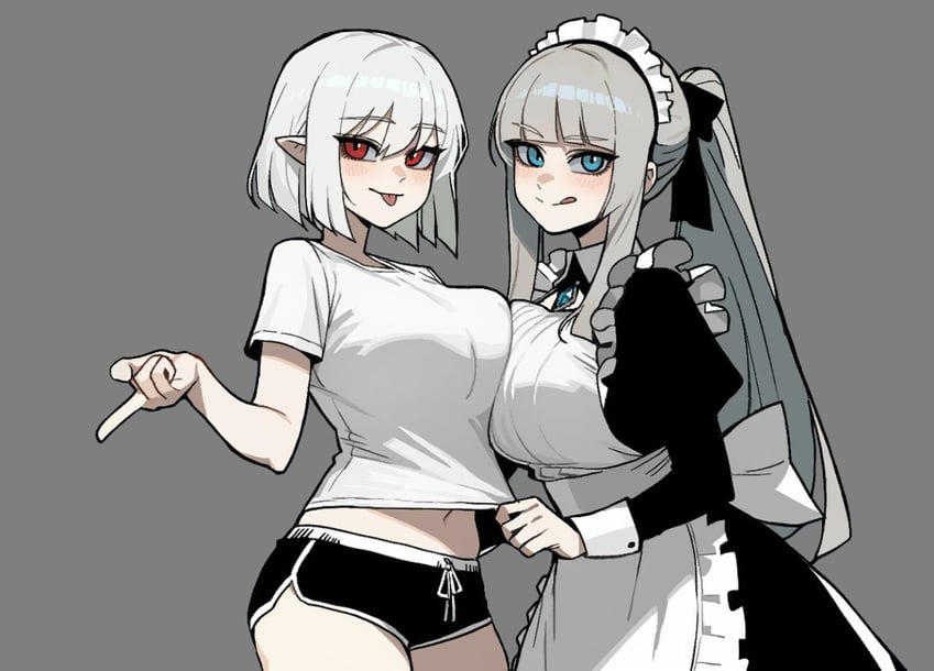 vampire's sister and maid (original) drawn by rusellunt