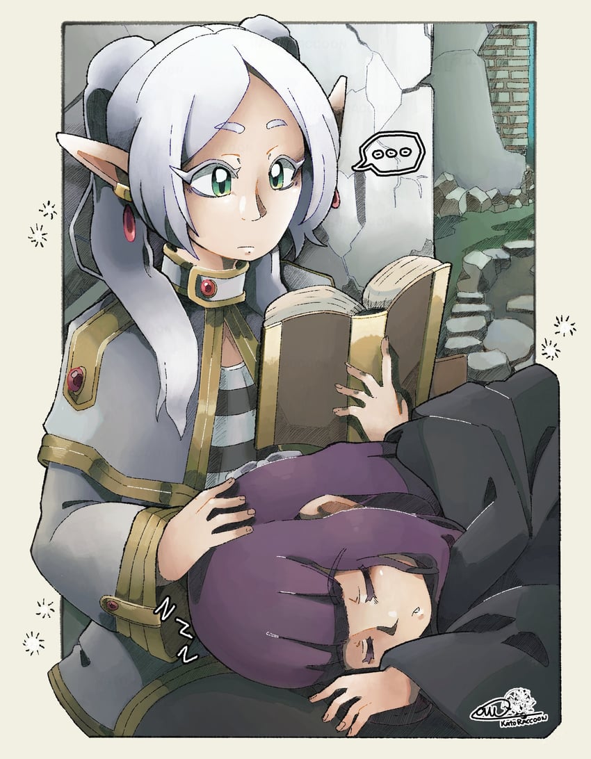 frieren and fern (sousou no frieren) drawn by kato_raccoon