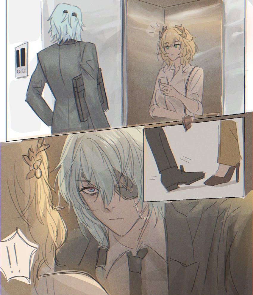 aglaea and anaxa (honkai and 1 more) drawn by gnarlypzofbread