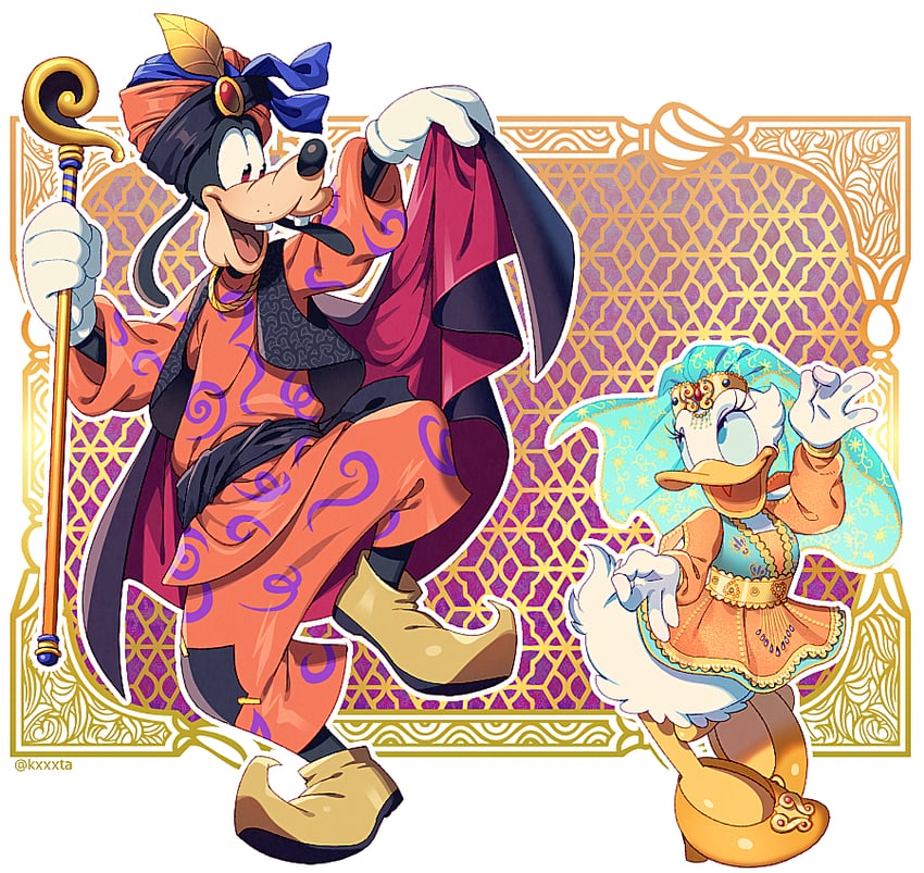 daisy duck and goofy (mickey mouse & friends) drawn by kiri_futoshi
