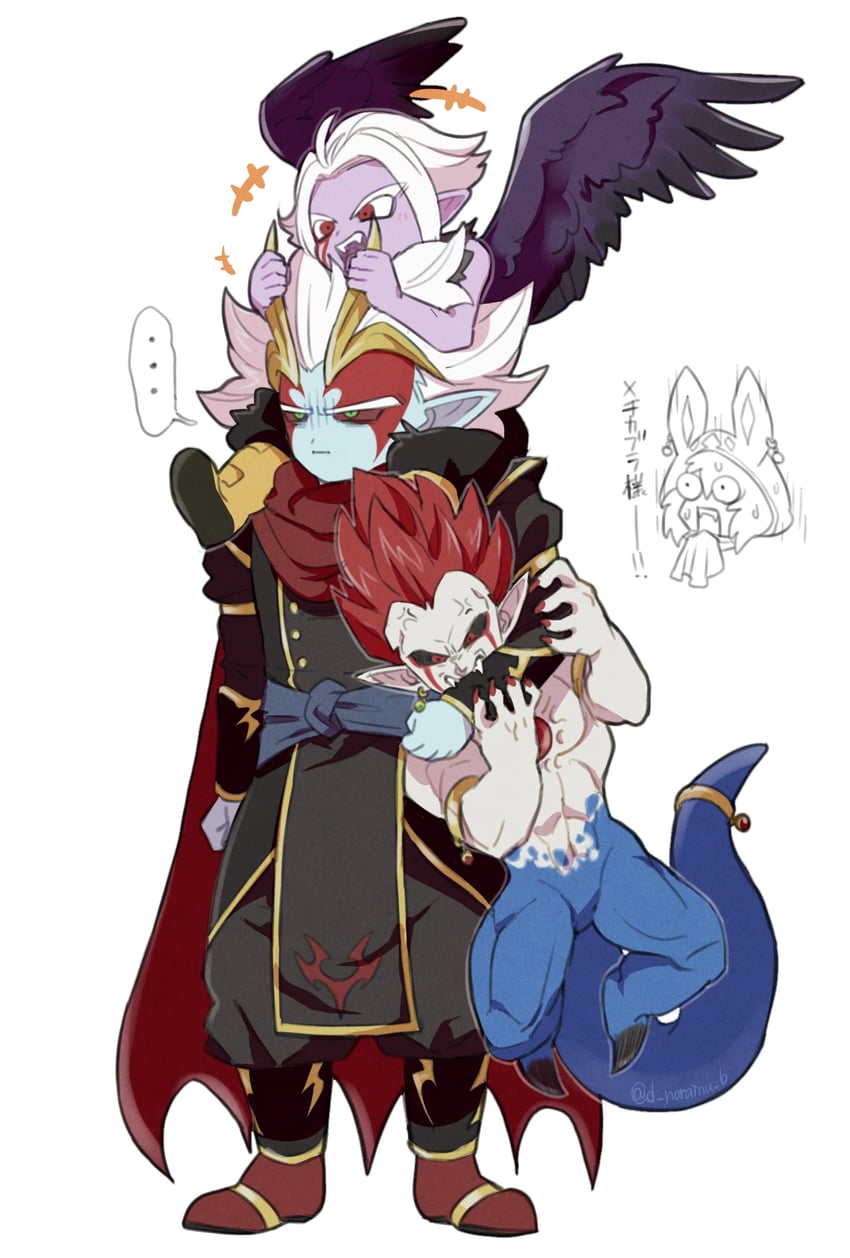 fu, mechikabura, demigra, and salsa (dragon ball and 1 more) drawn by d_norainu_b