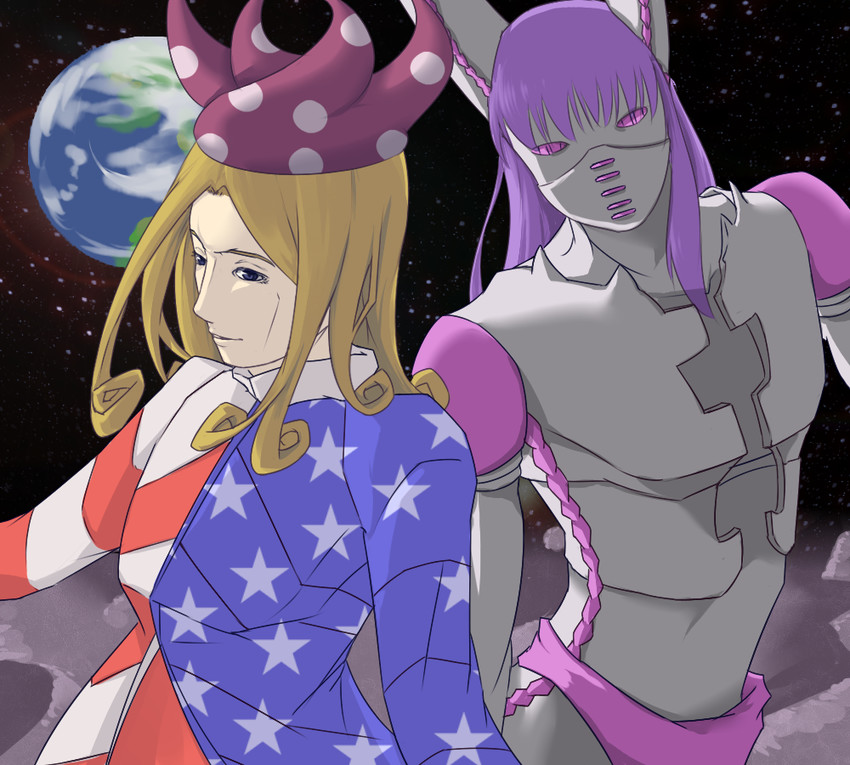 reisen udongein inaba, clownpiece, funny valentine, and dirty deeds done dirt cheap (touhou and 2 more) drawn by taravackannie