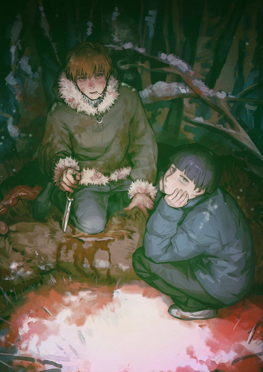 kageyama shigeo and reigen arataka (mob psycho 100) drawn by chino1048
