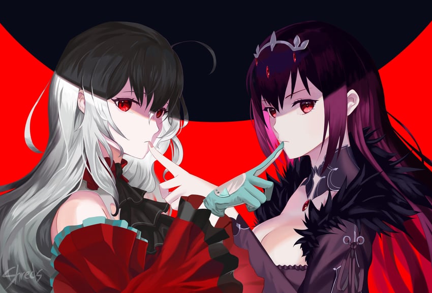 scathach, skadi, and scathach skadi (fate and 2 more) drawn by shreds_(shreds_tweets)