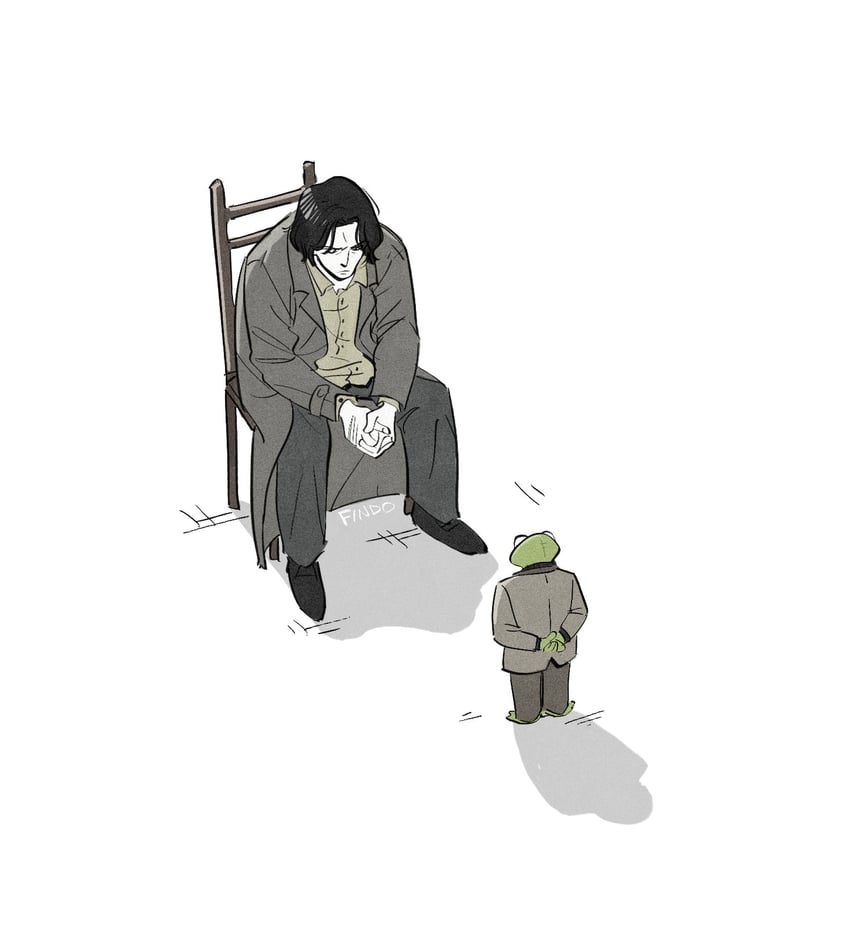 kermit the frog and tenma kenzou (monster and 1 more) drawn by findoworld