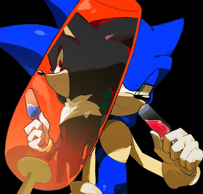 sonic the hedgehog and shadow the hedgehog (sonic) drawn by acidki6