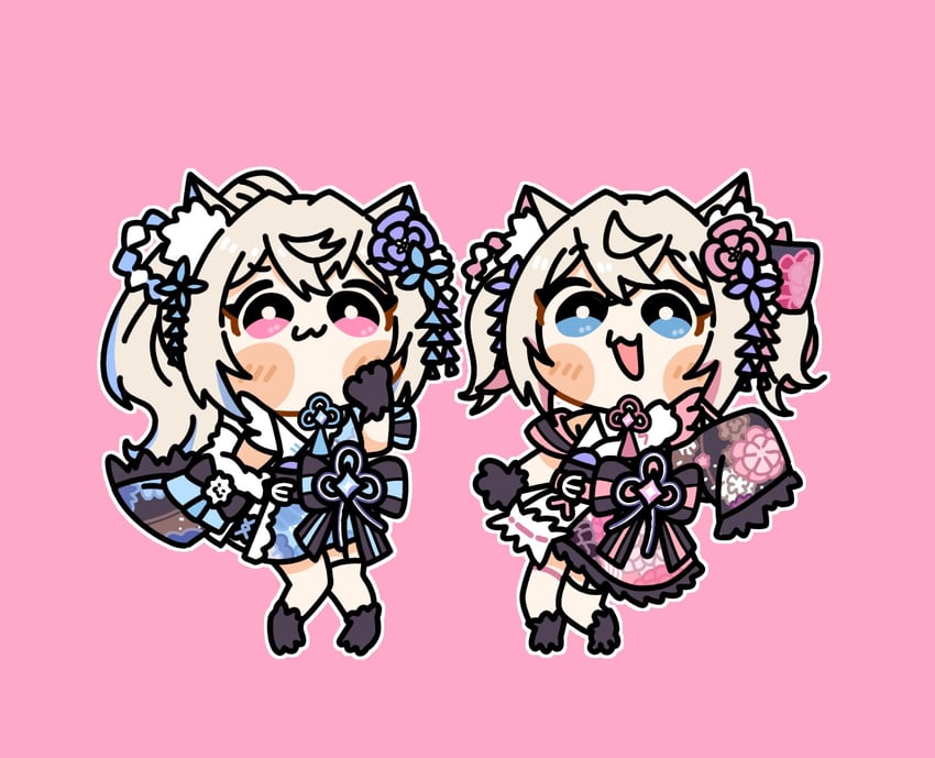 fuwawa abyssgard and mococo abyssgard (hololive and 1 more) drawn by alicemuyuki