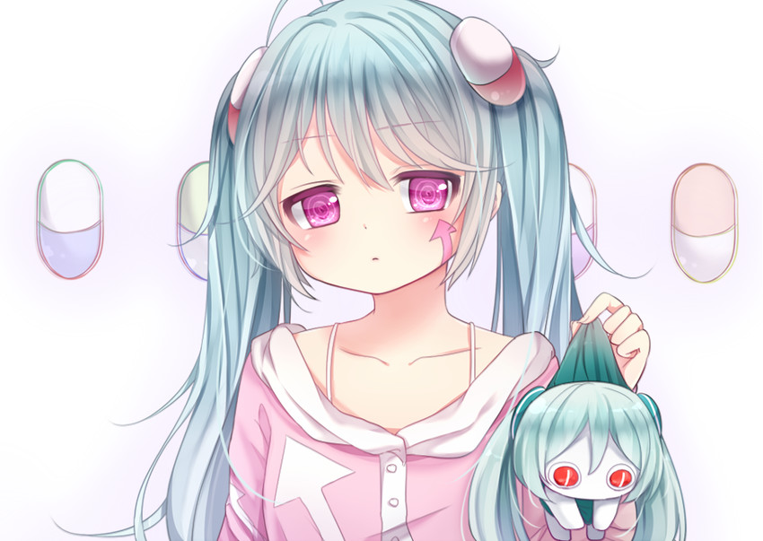 hatsune miku and aimaina (vocaloid and 1 more) drawn by amashiro_natsuki