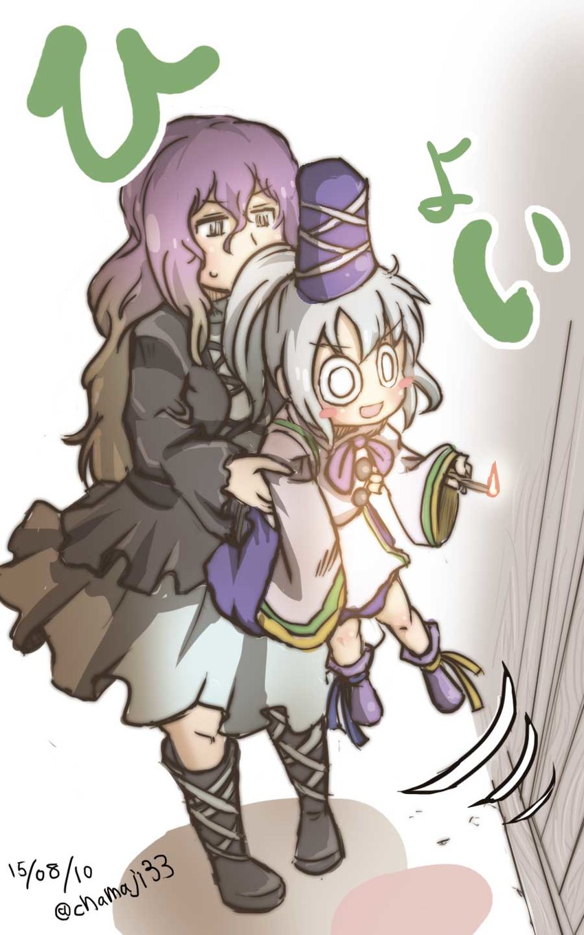 hijiri byakuren and mononobe no futo (touhou) drawn by chamaji