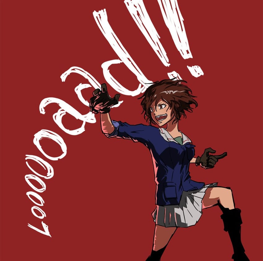 akiyama yukari (girls und panzer) drawn by run_the_9tails