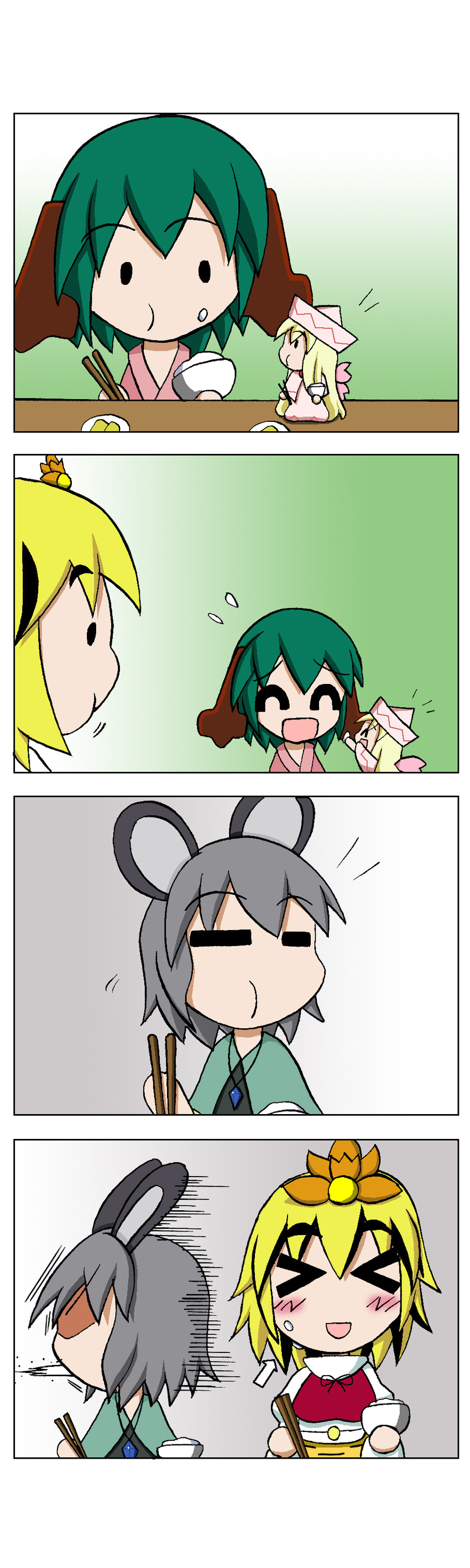 nazrin, toramaru shou, kasodani kyouko, and lily white (touhou) drawn by rakugaki-biyori
