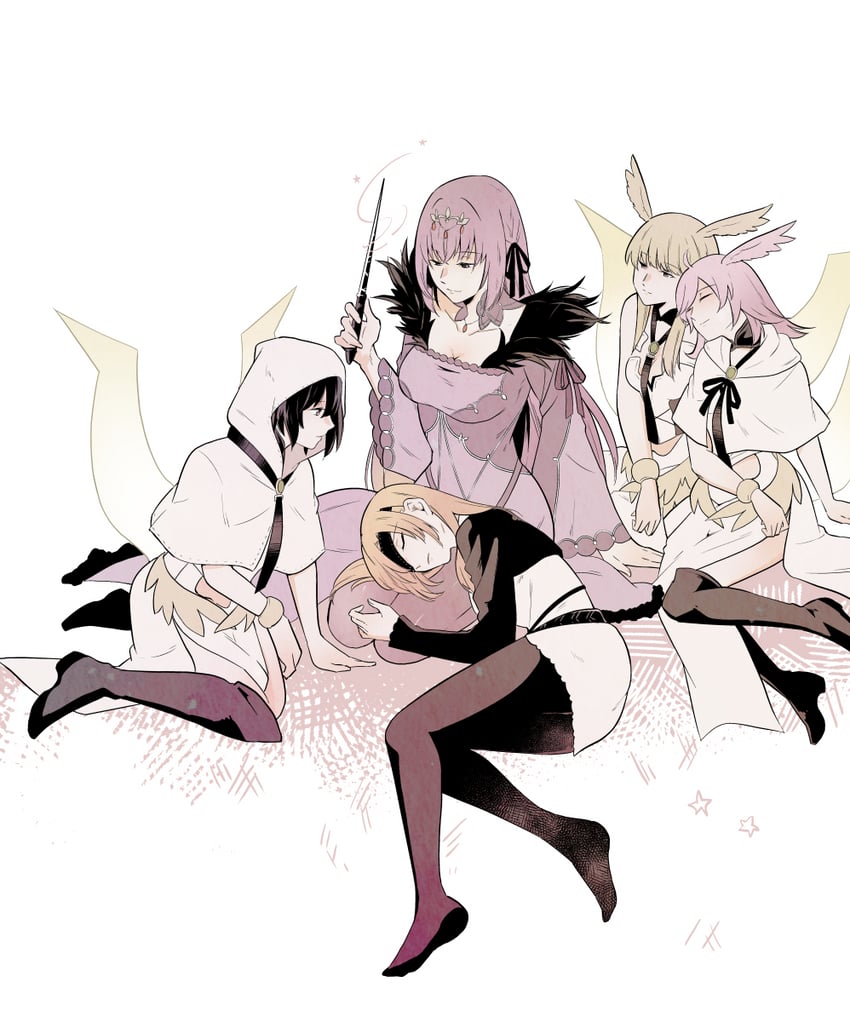 scathach, scathach skadi, valkyrie, ortlinde, thrud, and 2 more (fate and 1 more) drawn by sooru0720