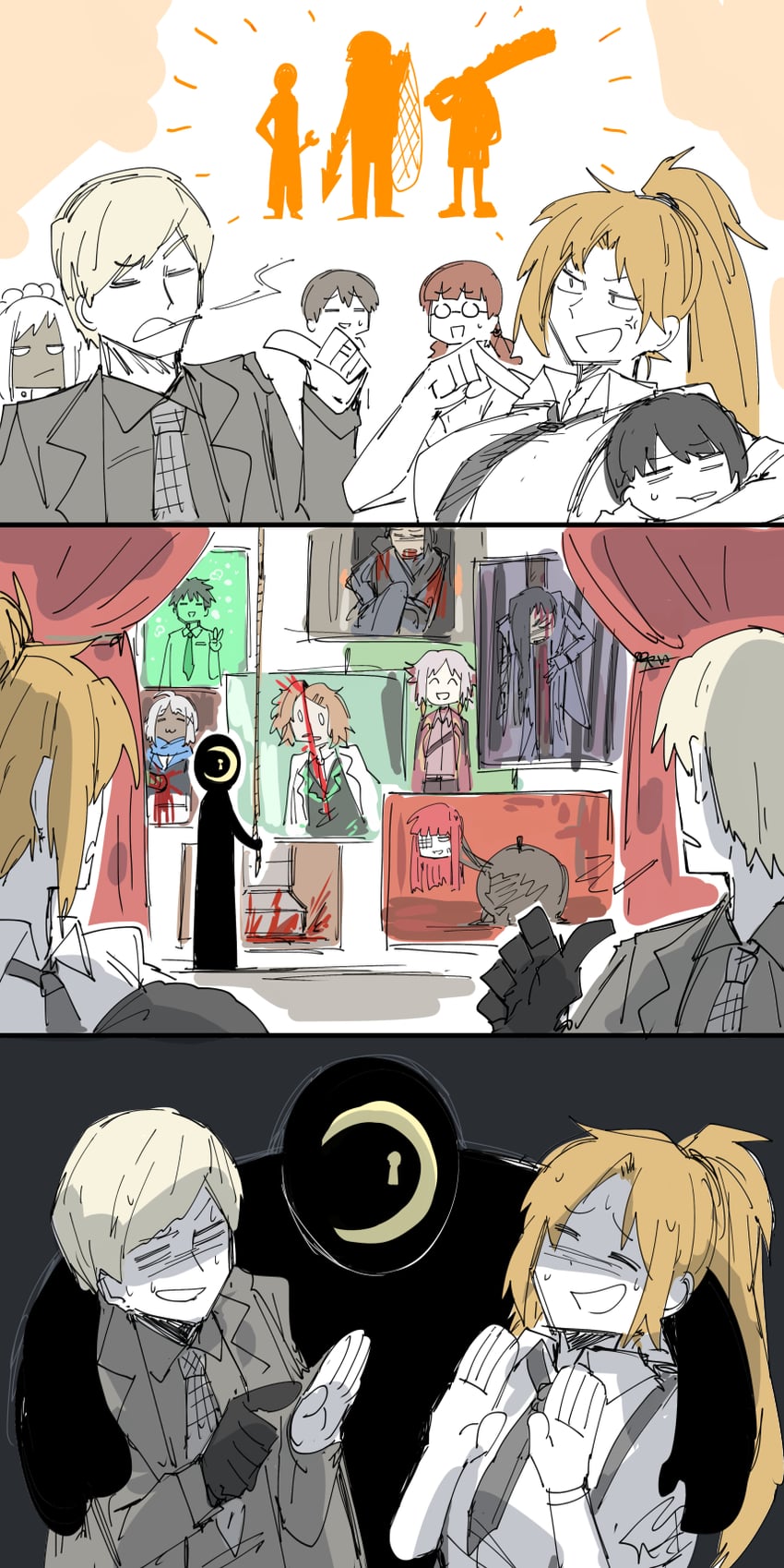 yuri, samjo, shrenne, aya, golden apple, and 9 more (project moon and 2 more) drawn by kankan33333