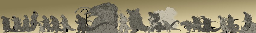 godzilla, mechagodzilla, kiryu, biollante, burning godzilla, and 6 more (godzilla vs. destoroyah and 7 more) drawn by angeldust
