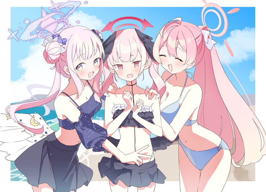 mika, koharu, and hanako (blue archive) drawn by rco_as