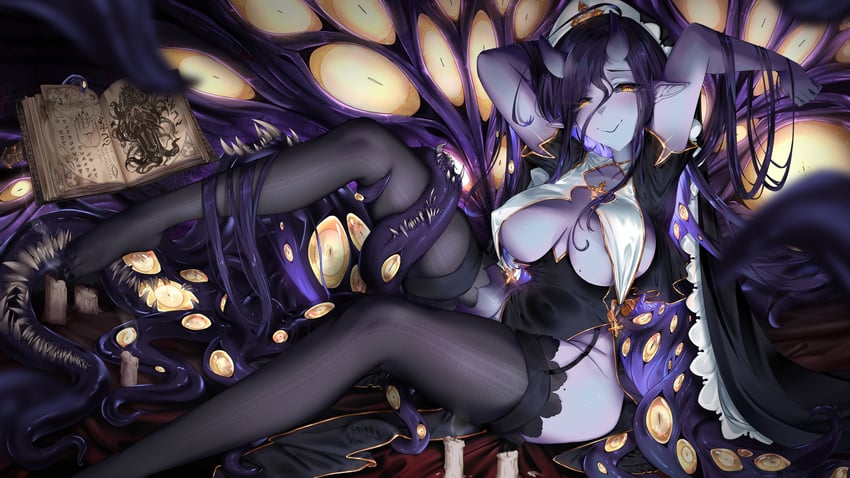 cthulhu and ariagnyx lovecraft (indie virtual youtuber and 1 more) drawn by slimymana