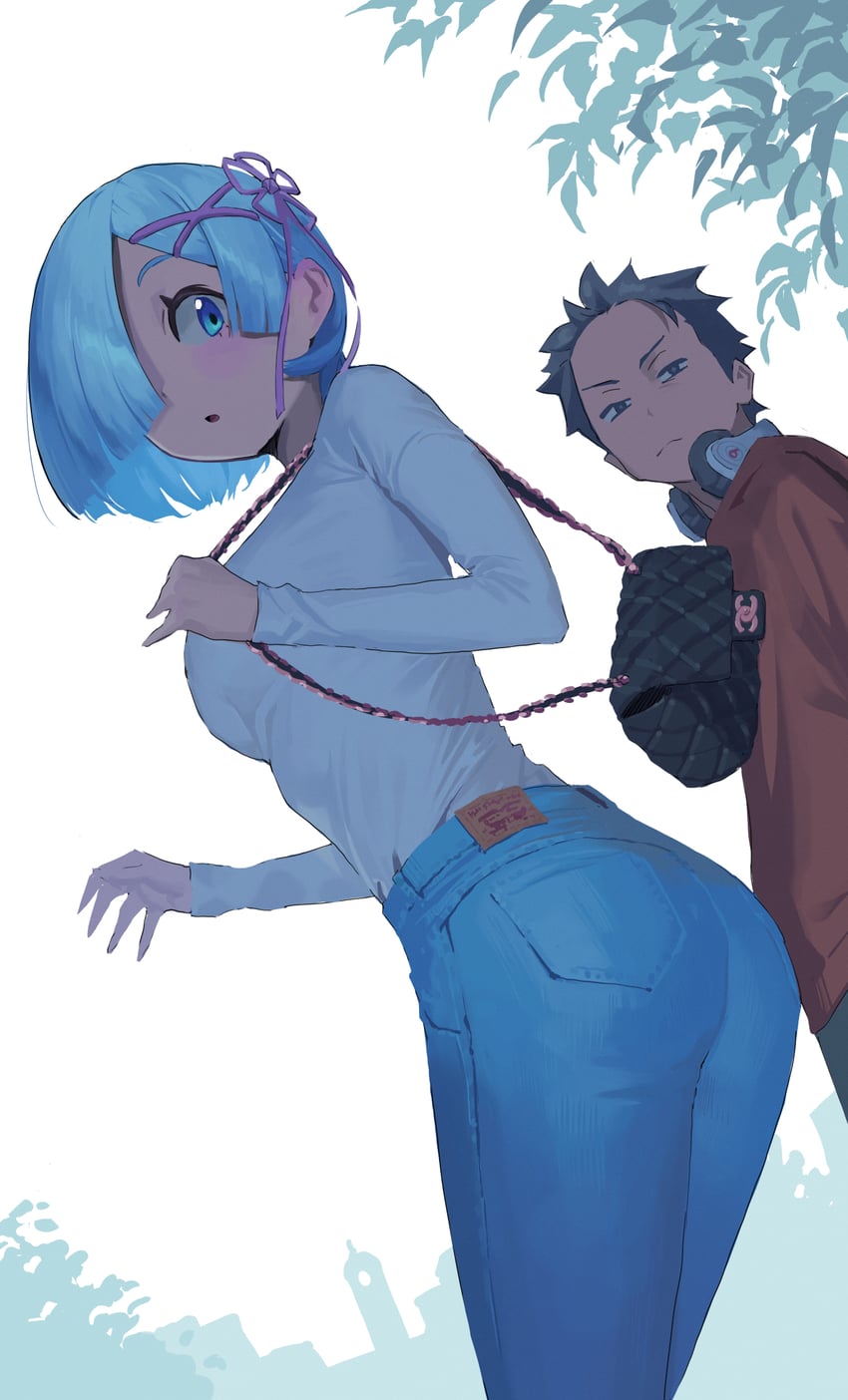 rem and natsuki subaru (re:zero kara hajimeru isekai seikatsu) drawn by some1else45