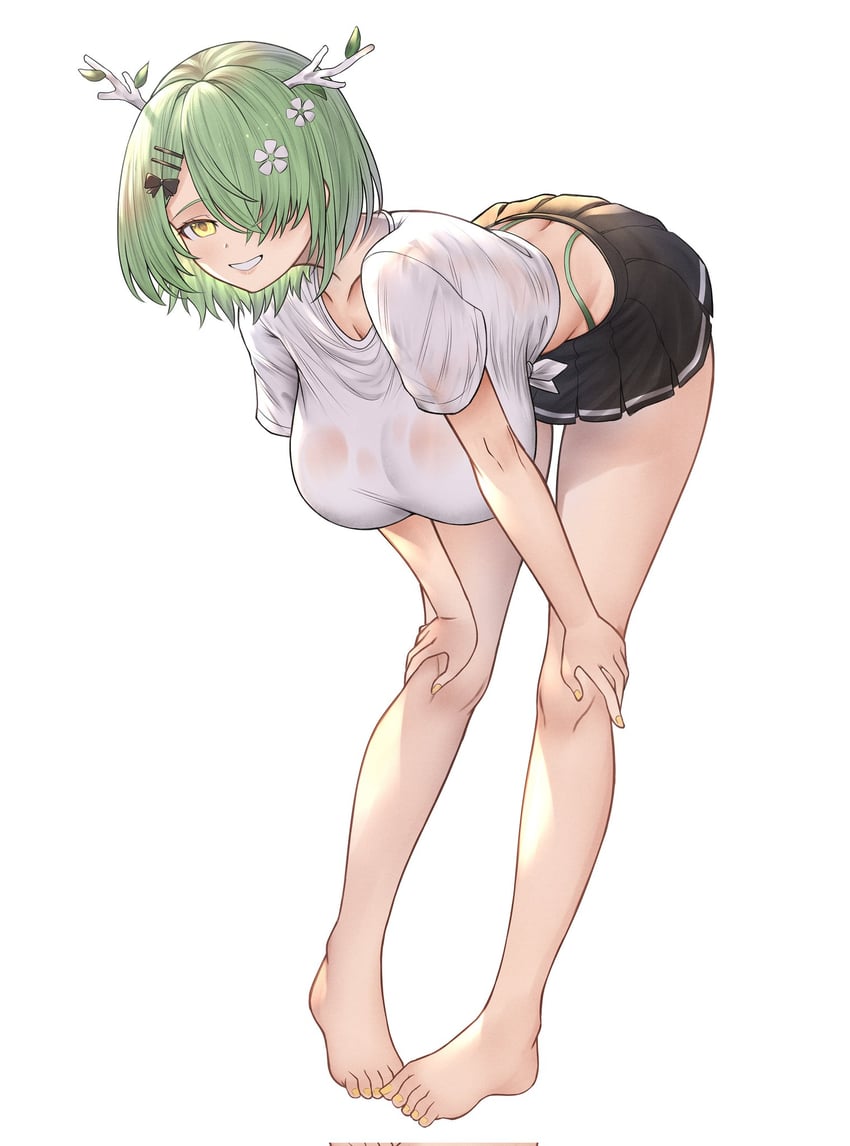 ceres fauna (hololive and 1 more) drawn by honkivampy