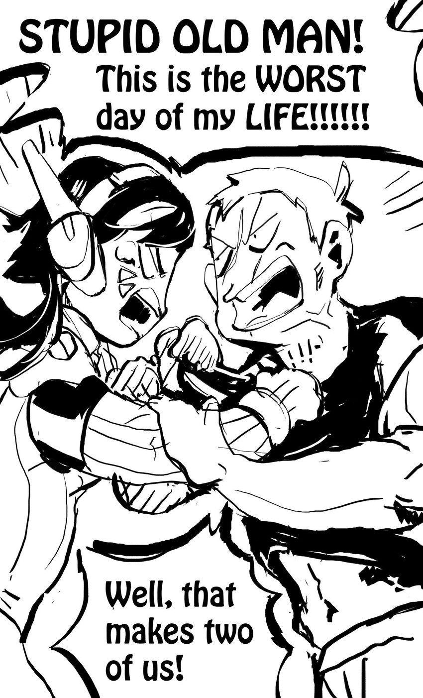 d.va and soldier: 76 (overwatch and 1 more) drawn by njike