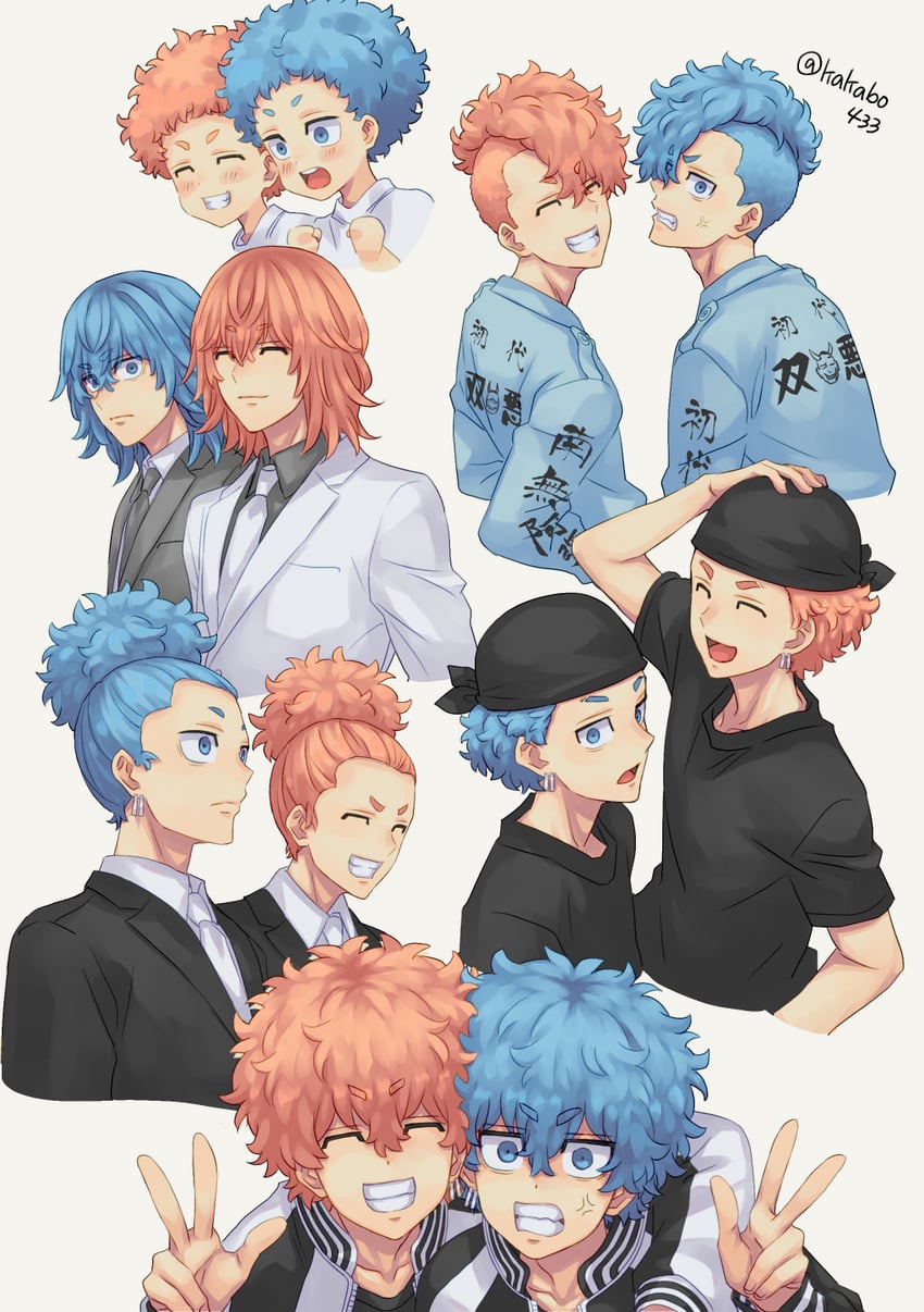 kawata nahoya and kawata souya (tokyo revengers) drawn by kabo_(kakabo433)