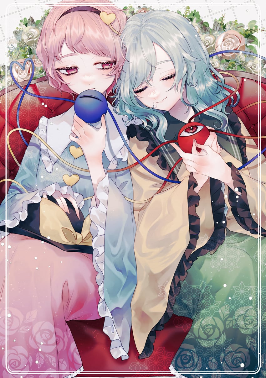 komeiji koishi and komeiji satori (touhou) drawn by katai_(nekoneko0720)