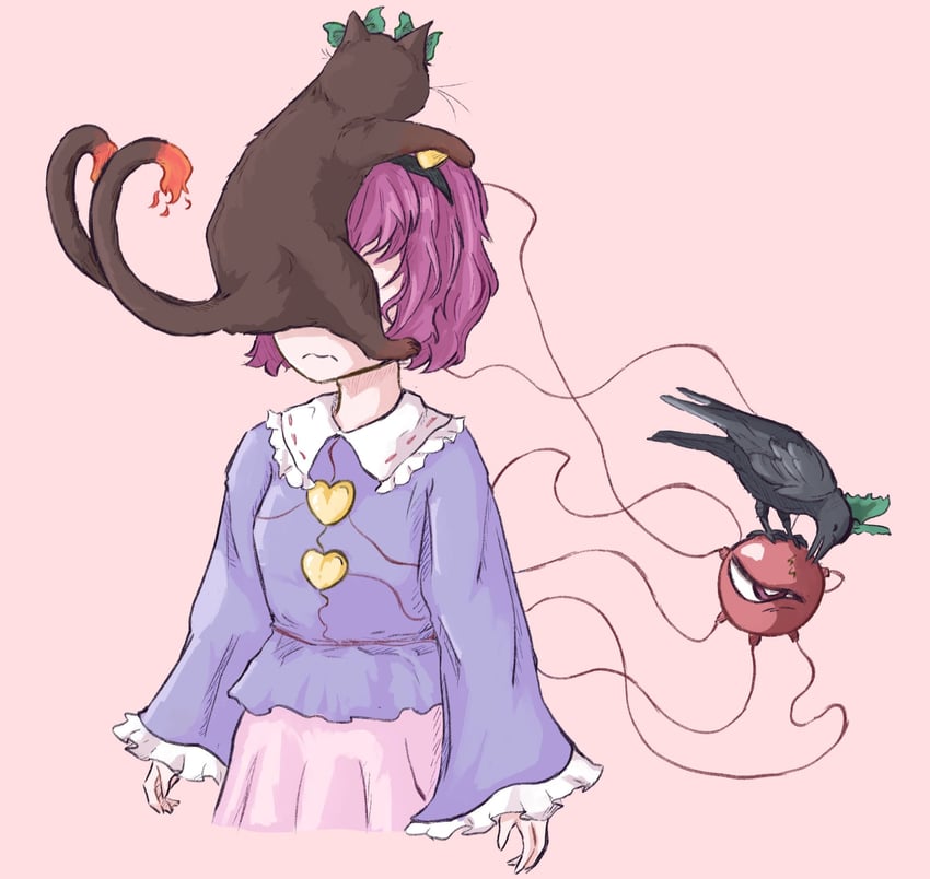 komeiji satori, kaenbyou rin, and reiuji utsuho (touhou) drawn by iliekcatfood