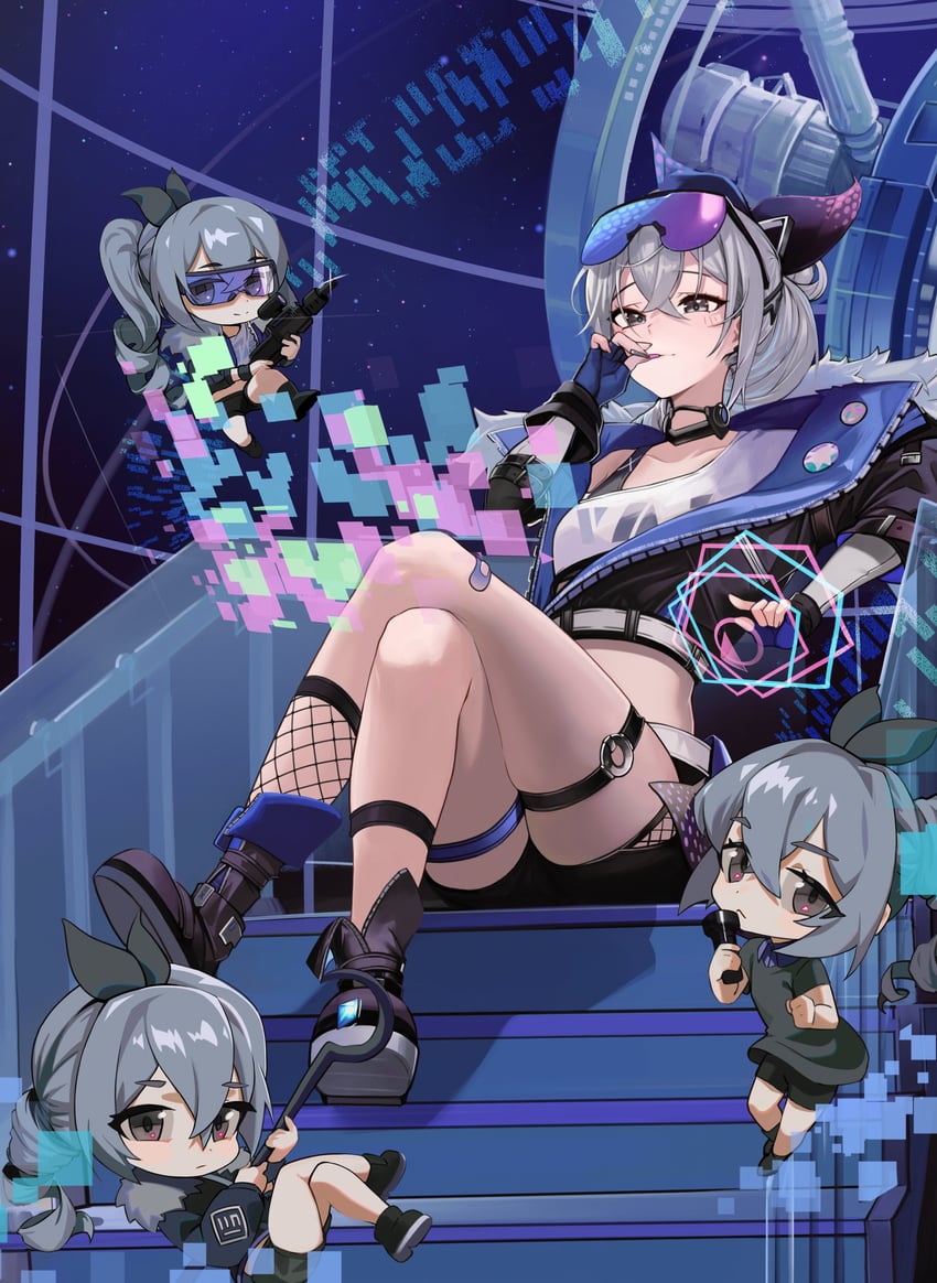 silver wolf (honkai and 1 more) drawn by anizi