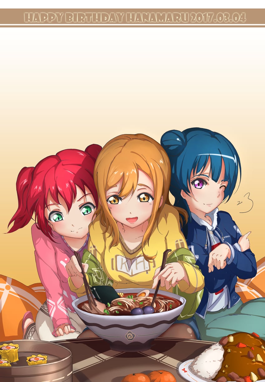 tsushima yoshiko, kunikida hanamaru, and kurosawa ruby (love live! and 1 more) drawn by renze_l