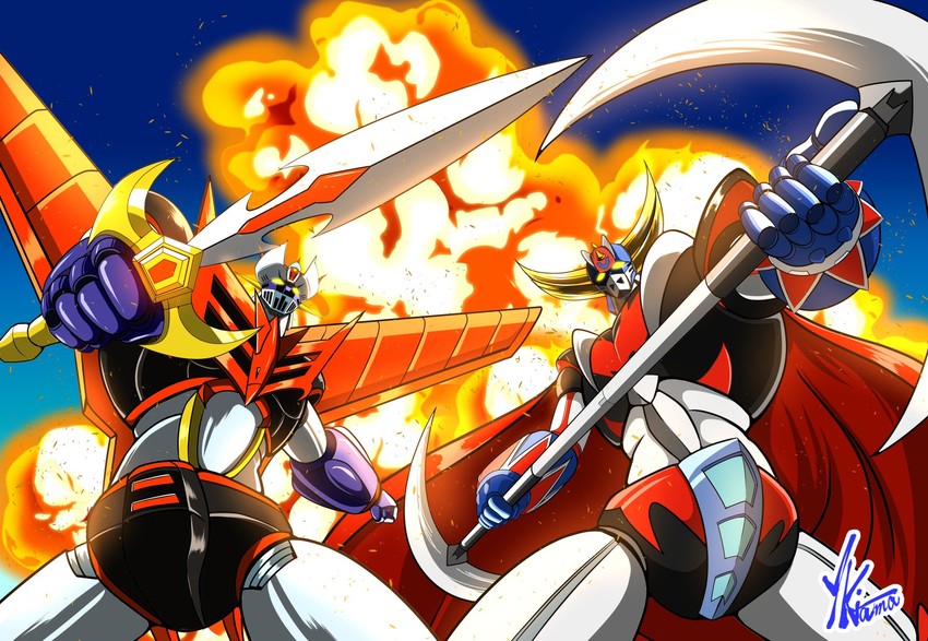 mazinger z, grendizer, and grendizer giga (mazinger and 4 more) drawn by yuuki_(gatama)