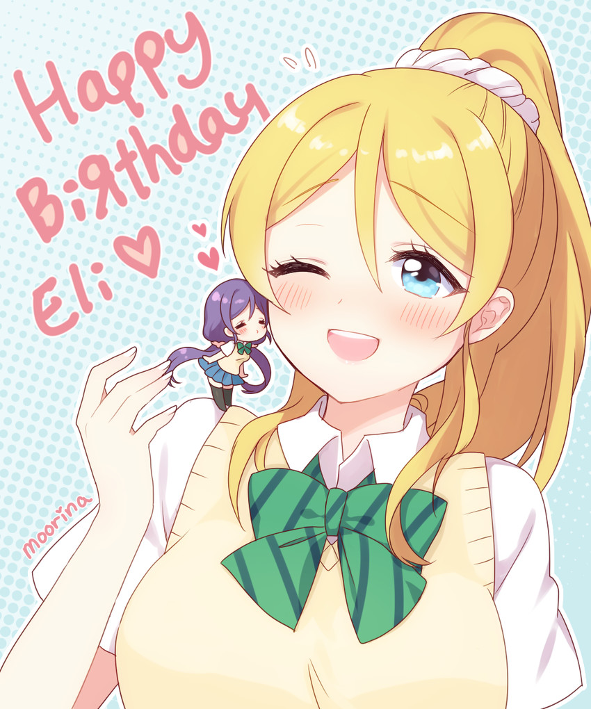 tojo nozomi and ayase eli (love live! and 1 more) drawn by moorina
