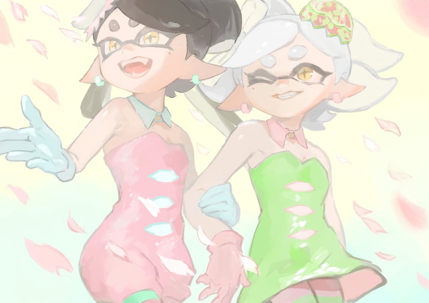 callie and marie (splatoon and 1 more) drawn by ga4me4