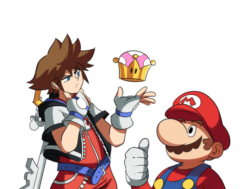 mario and sora (mario and 4 more) drawn by tina_fate