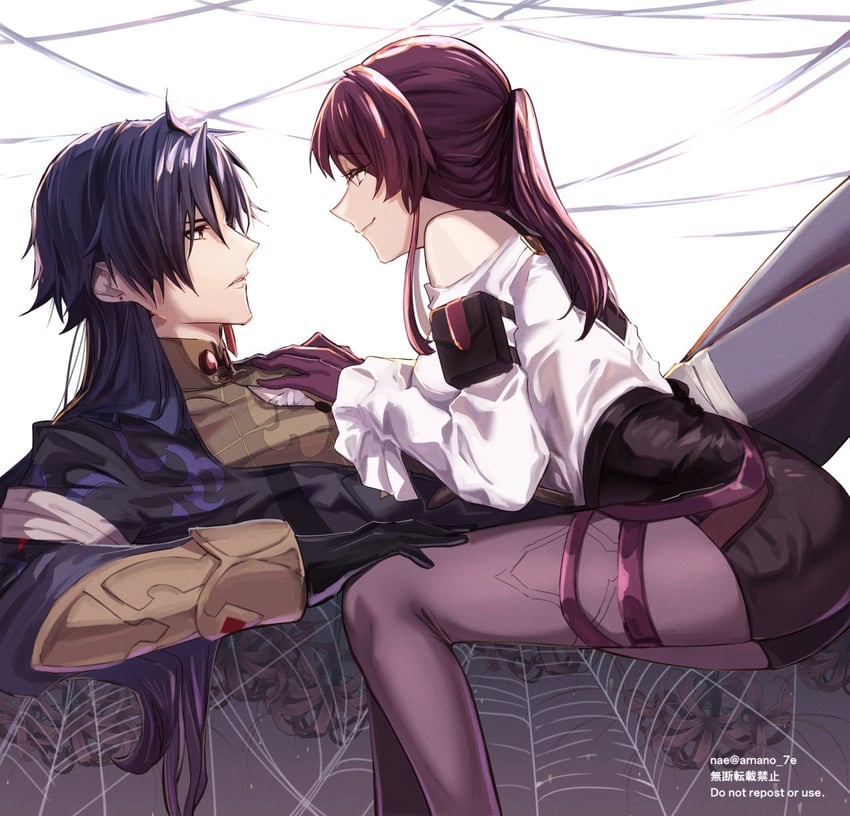 kafka and blade (honkai and 1 more) drawn by amano_nae
