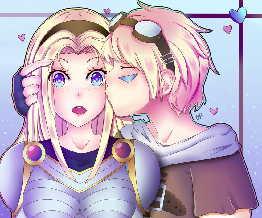 lux and ezreal (league of legends) drawn by otakupotato