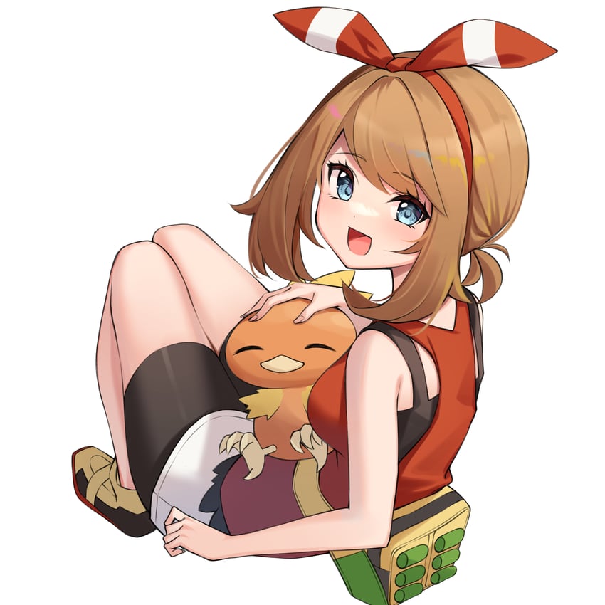 may and torchic (pokemon and 1 more) drawn by ziro_(zirorong)