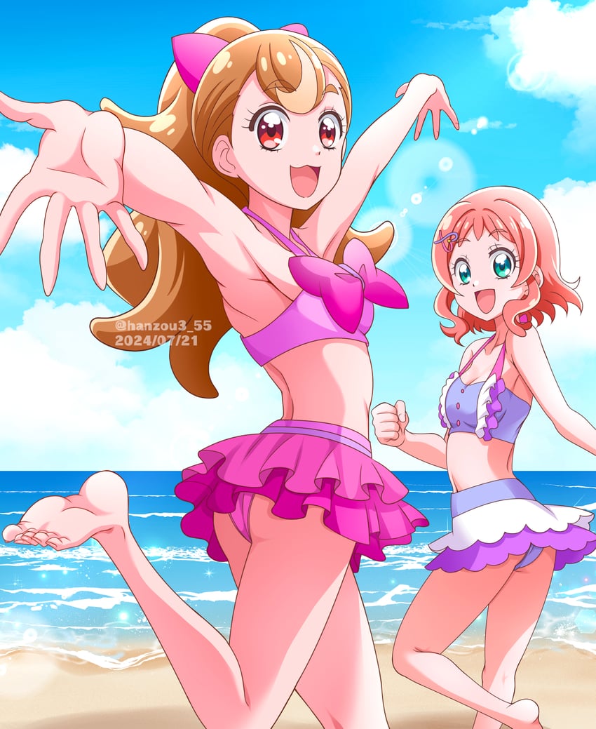 inukai komugi and inukai iroha (precure and 1 more) drawn by hanzou